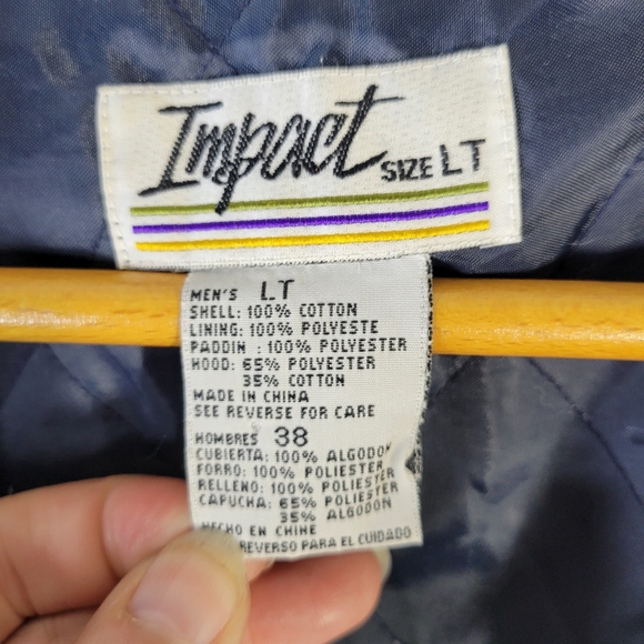 Mens Impact Shacket Cotton/Poly Quilted inside Button Front Hooded Size LT - Picture 4 of 12